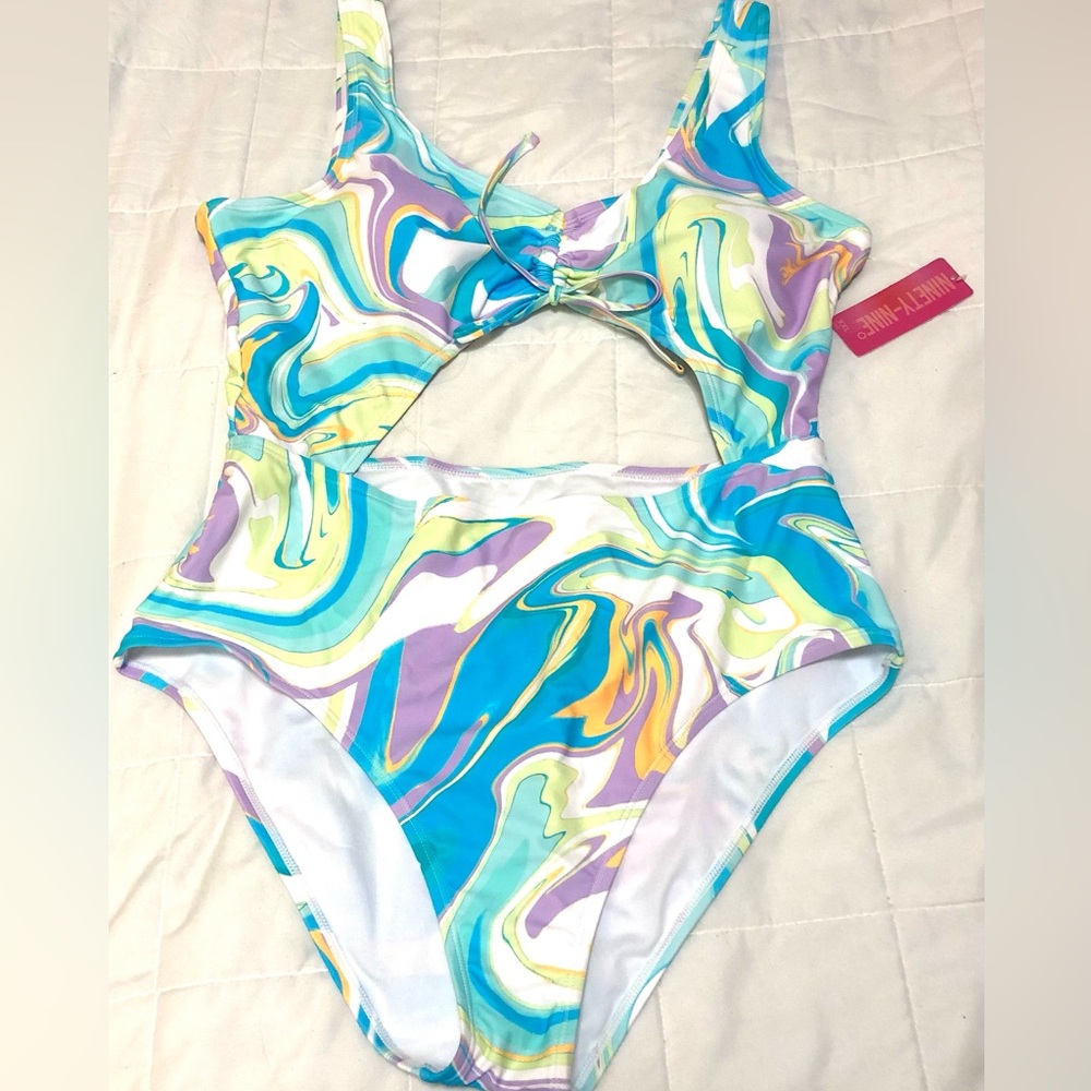 FRESHWATER one piece cut out bathing suit. Size XXL. NWT